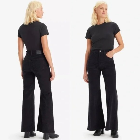 Levi's Ribcage Bell Cordoroy Wide Leg Pants Size 27 - Picture 1 of 9
